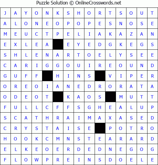 Solution for Crossword Puzzle #4355