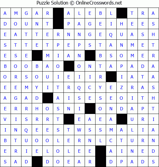 Solution for Crossword Puzzle #4358