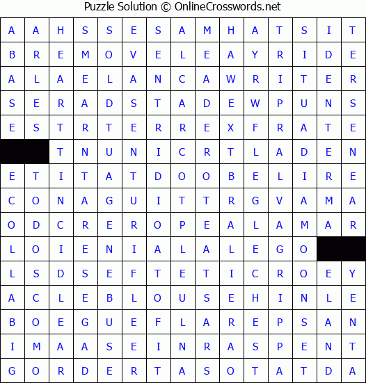 Solution for Crossword Puzzle #4361