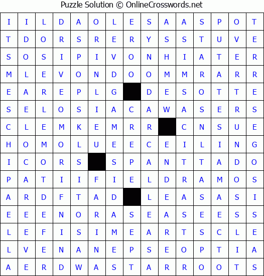 Solution for Crossword Puzzle #4362