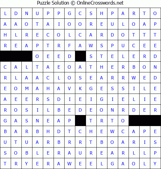 Solution for Crossword Puzzle #4366