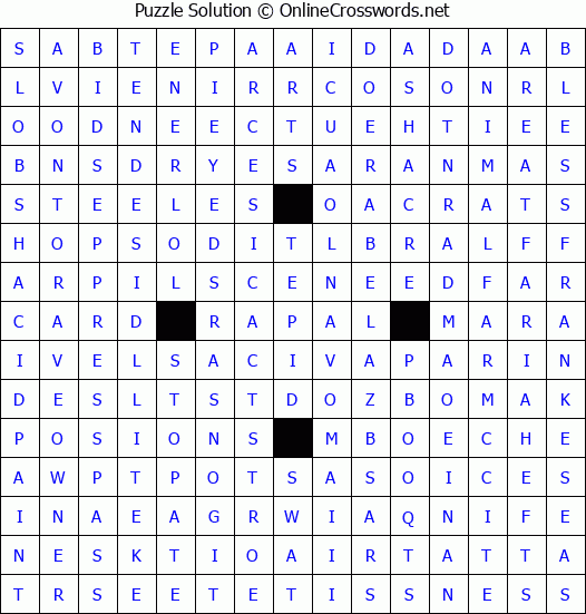 Solution for Crossword Puzzle #4369