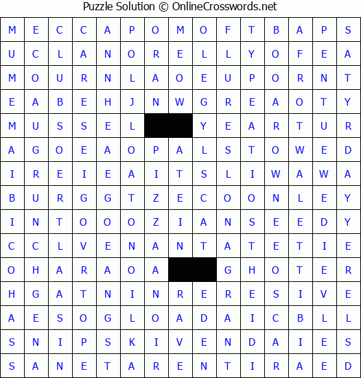 Solution for Crossword Puzzle #4370