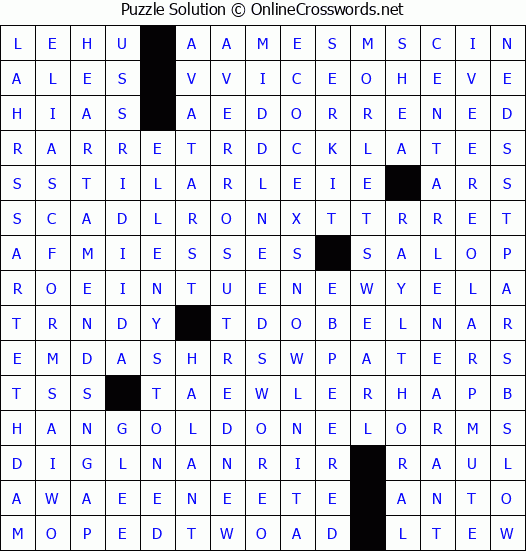 Solution for Crossword Puzzle #4371