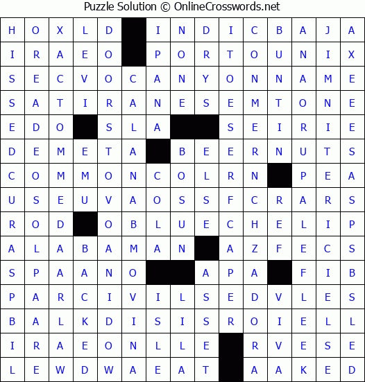 Solution for Crossword Puzzle #4372