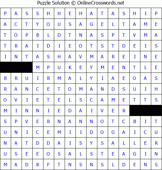 Solution for Crossword Puzzle #4373