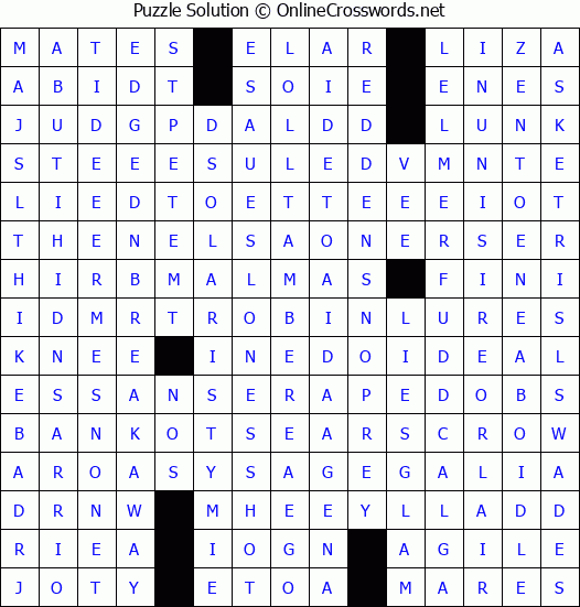 Solution for Crossword Puzzle #4376
