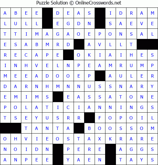Solution for Crossword Puzzle #4378