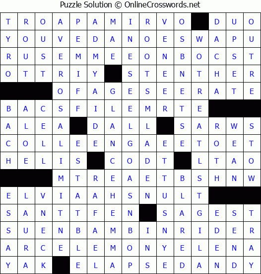 Solution for Crossword Puzzle #4380