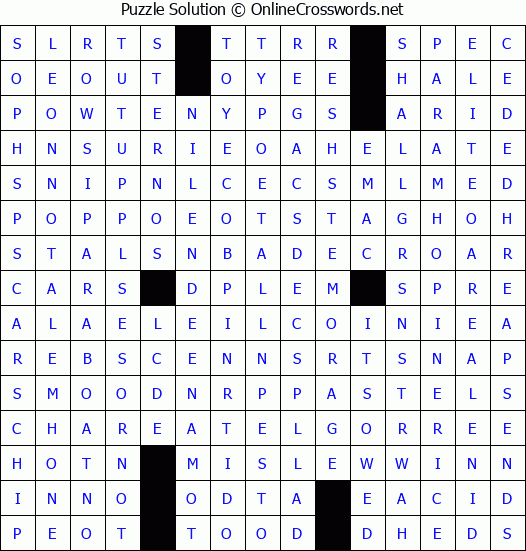 Solution for Crossword Puzzle #4383