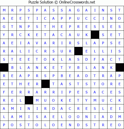 Solution for Crossword Puzzle #4385