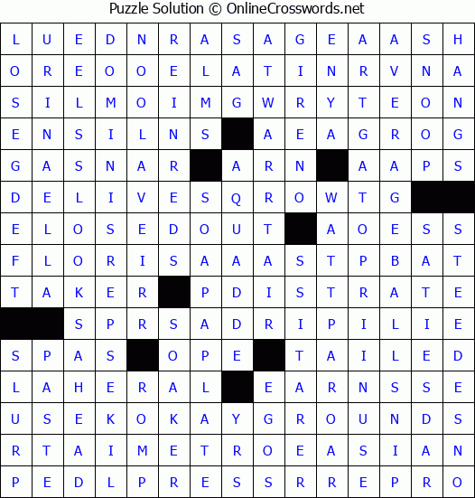Solution for Crossword Puzzle #4386