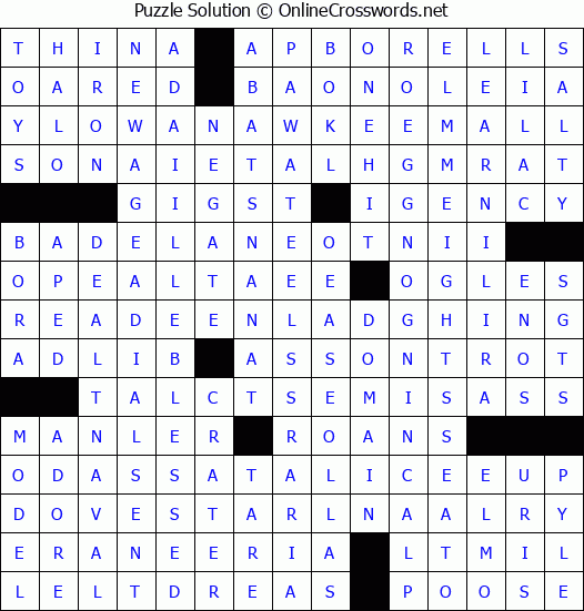 Solution for Crossword Puzzle #4388