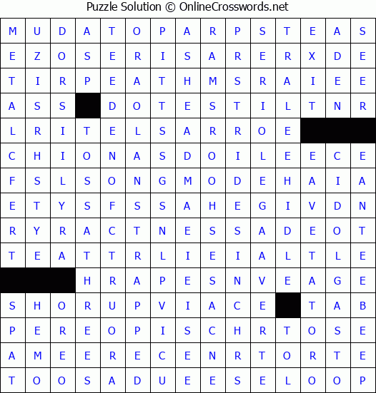 Solution for Crossword Puzzle #4389