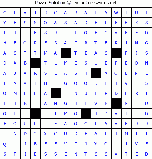Solution for Crossword Puzzle #4390