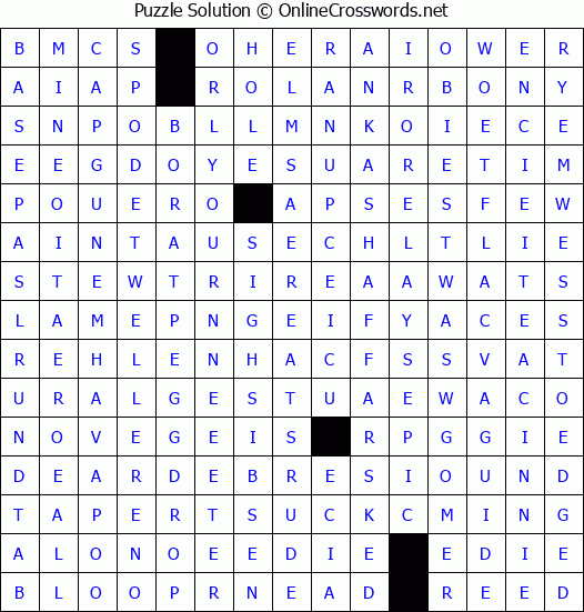 Solution for Crossword Puzzle #4392