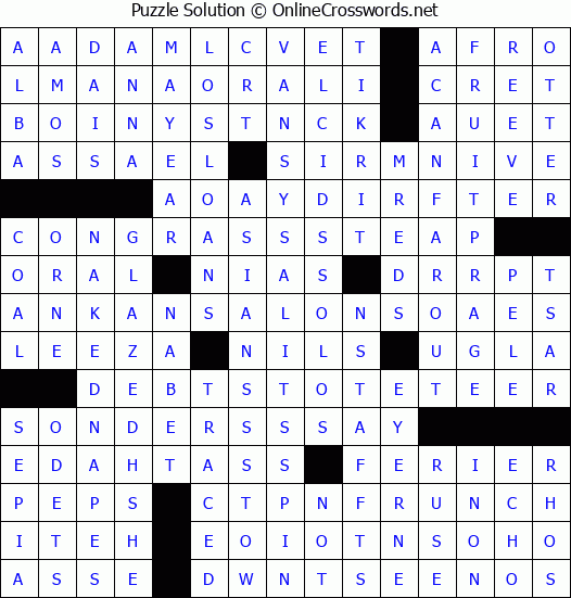 Solution for Crossword Puzzle #4393