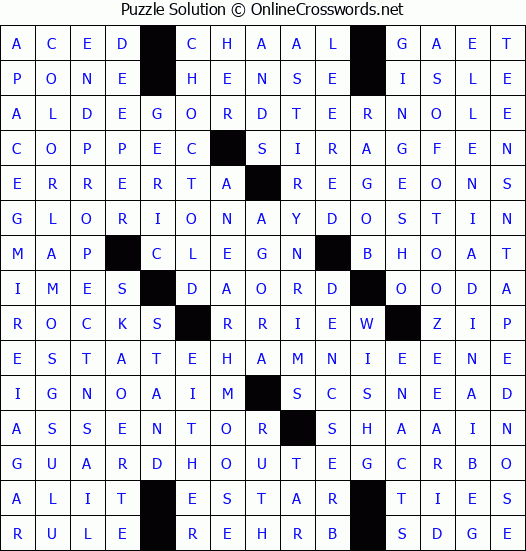 Solution for Crossword Puzzle #4395