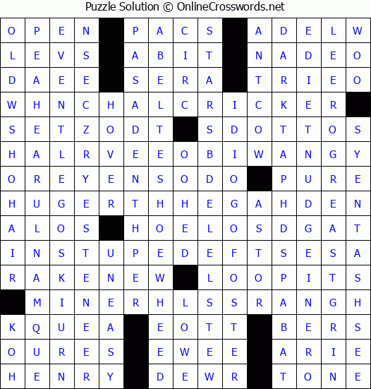 Solution for Crossword Puzzle #4396