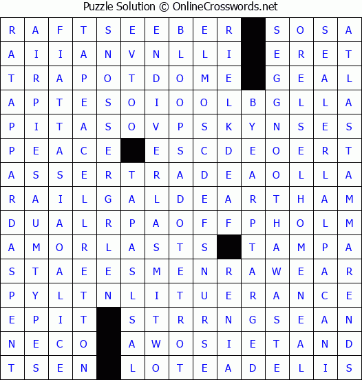 Solution for Crossword Puzzle #4398