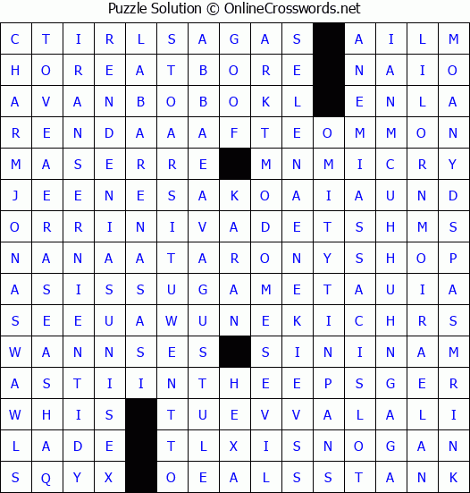 Solution for Crossword Puzzle #4411