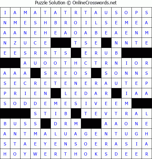 Solution for Crossword Puzzle #4414