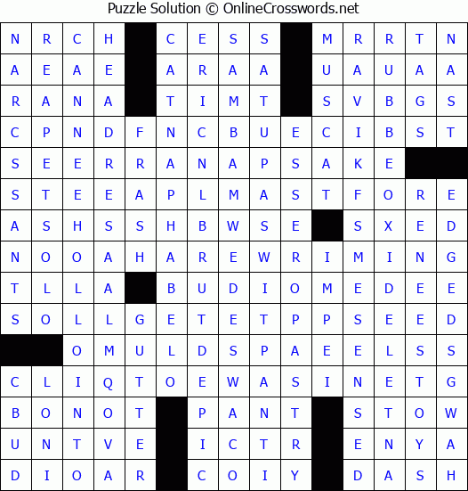 Solution for Crossword Puzzle #4416