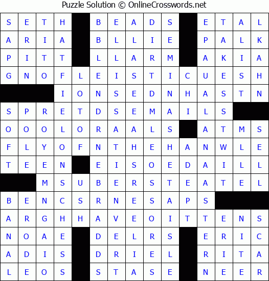 Solution for Crossword Puzzle #4418