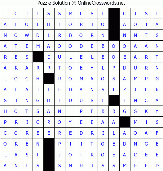 Solution for Crossword Puzzle #4422