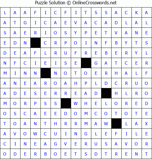 Solution for Crossword Puzzle #4429