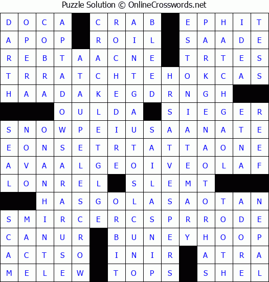 Solution for Crossword Puzzle #4432
