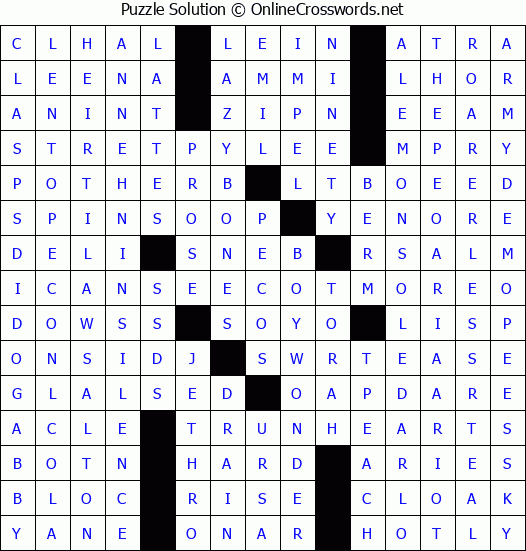 Solution for Crossword Puzzle #4434
