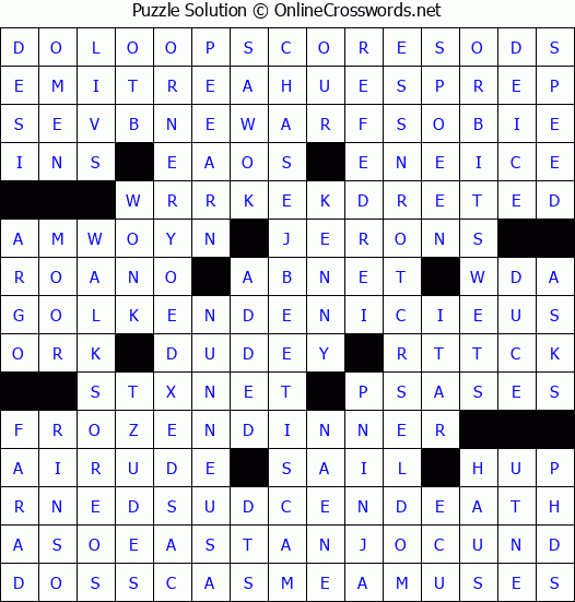 Solution for Crossword Puzzle #4435