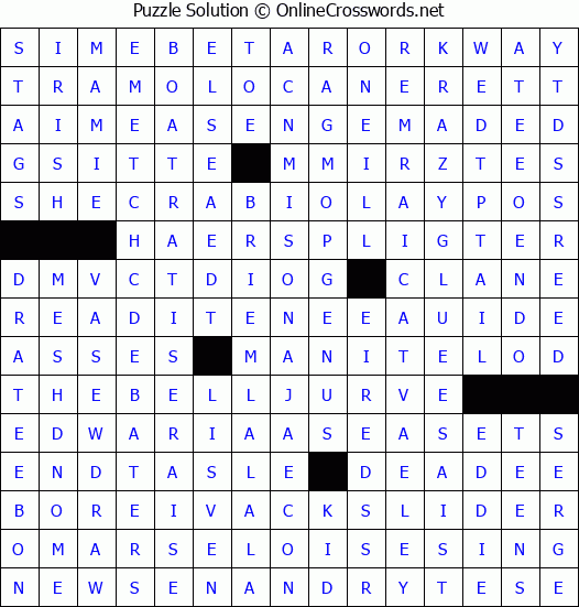 Solution for Crossword Puzzle #4439