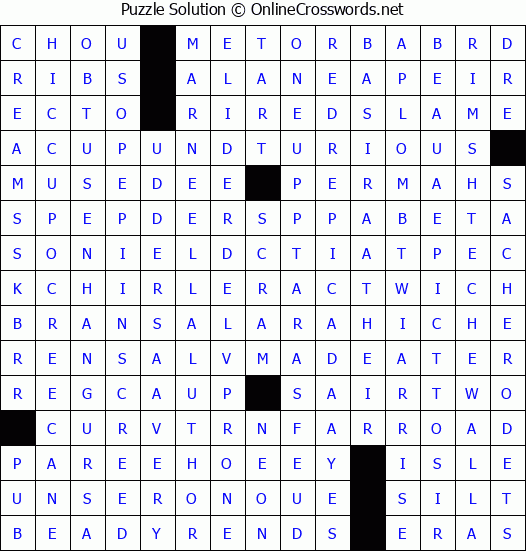 Solution for Crossword Puzzle #4440