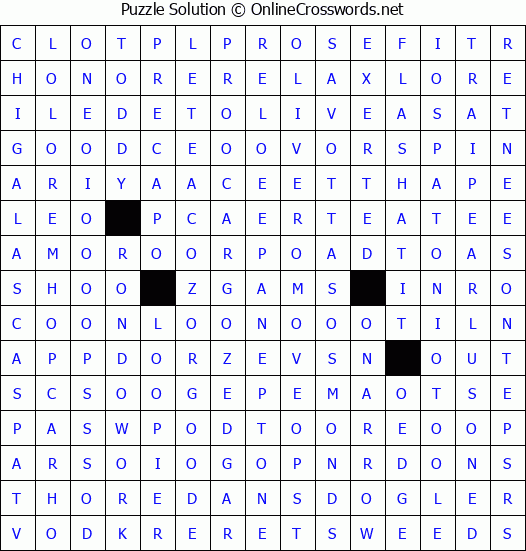 Solution for Crossword Puzzle #4442