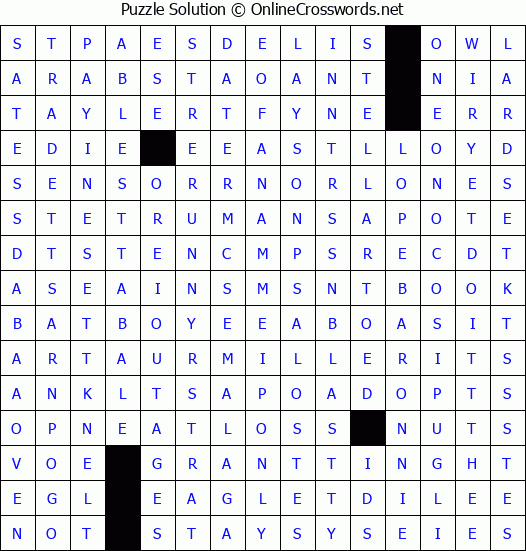 Solution for Crossword Puzzle #4444