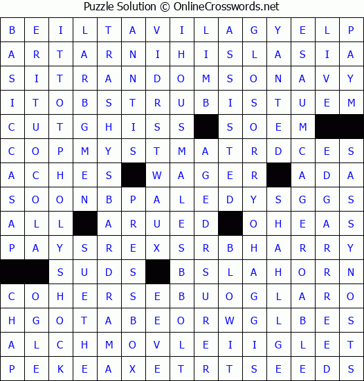 Solution for Crossword Puzzle #4446