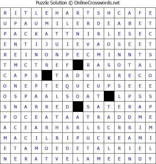 Solution for Crossword Puzzle #4447