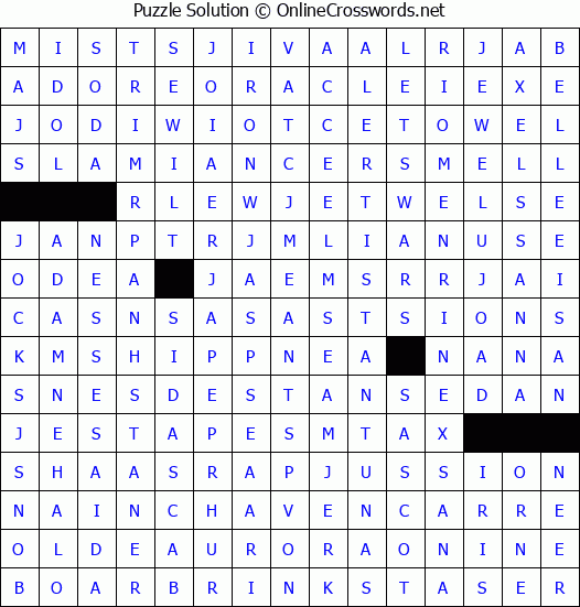 Solution for Crossword Puzzle #4449