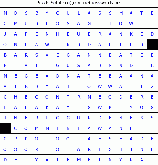 Solution for Crossword Puzzle #4451