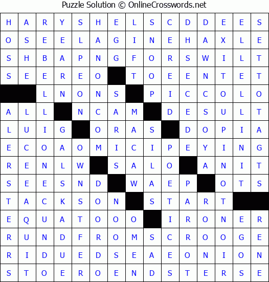 Solution for Crossword Puzzle #4453