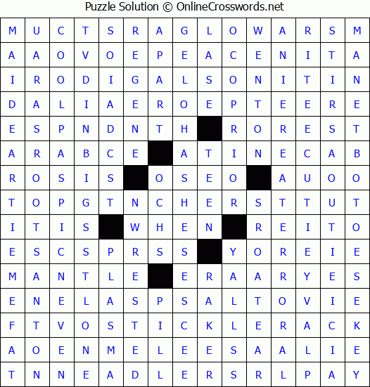 Solution for Crossword Puzzle #4456