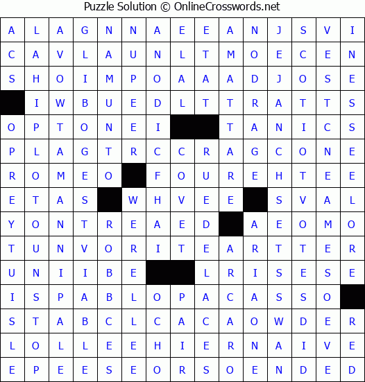 Solution for Crossword Puzzle #4462