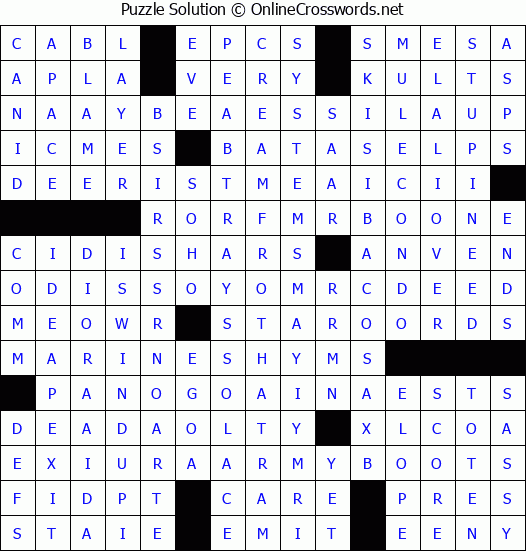 Solution for Crossword Puzzle #4463