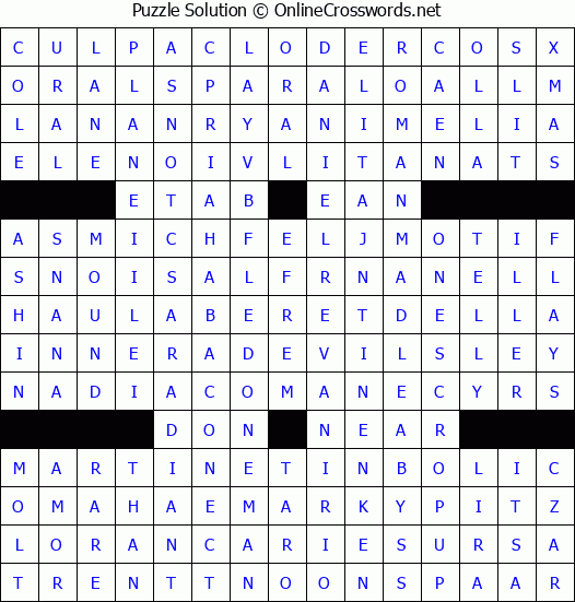 Solution for Crossword Puzzle #4464