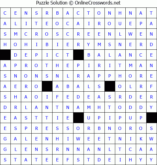 Solution for Crossword Puzzle #4466