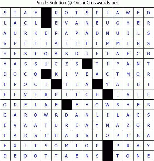 Solution for Crossword Puzzle #4467