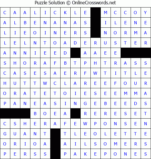 Solution for Crossword Puzzle #4469