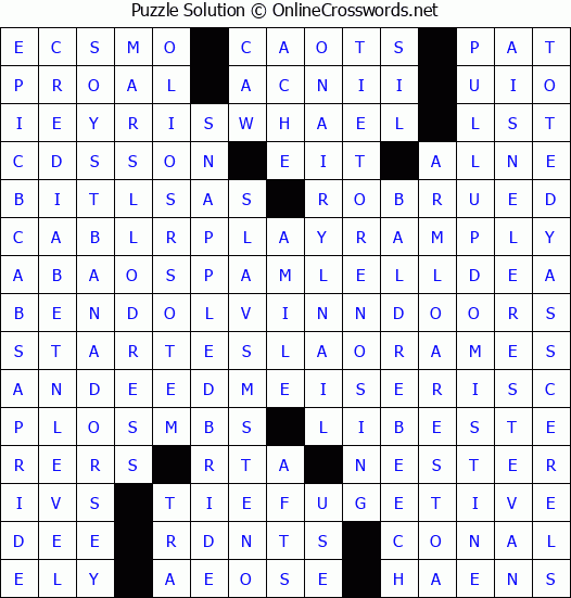 Solution for Crossword Puzzle #4470